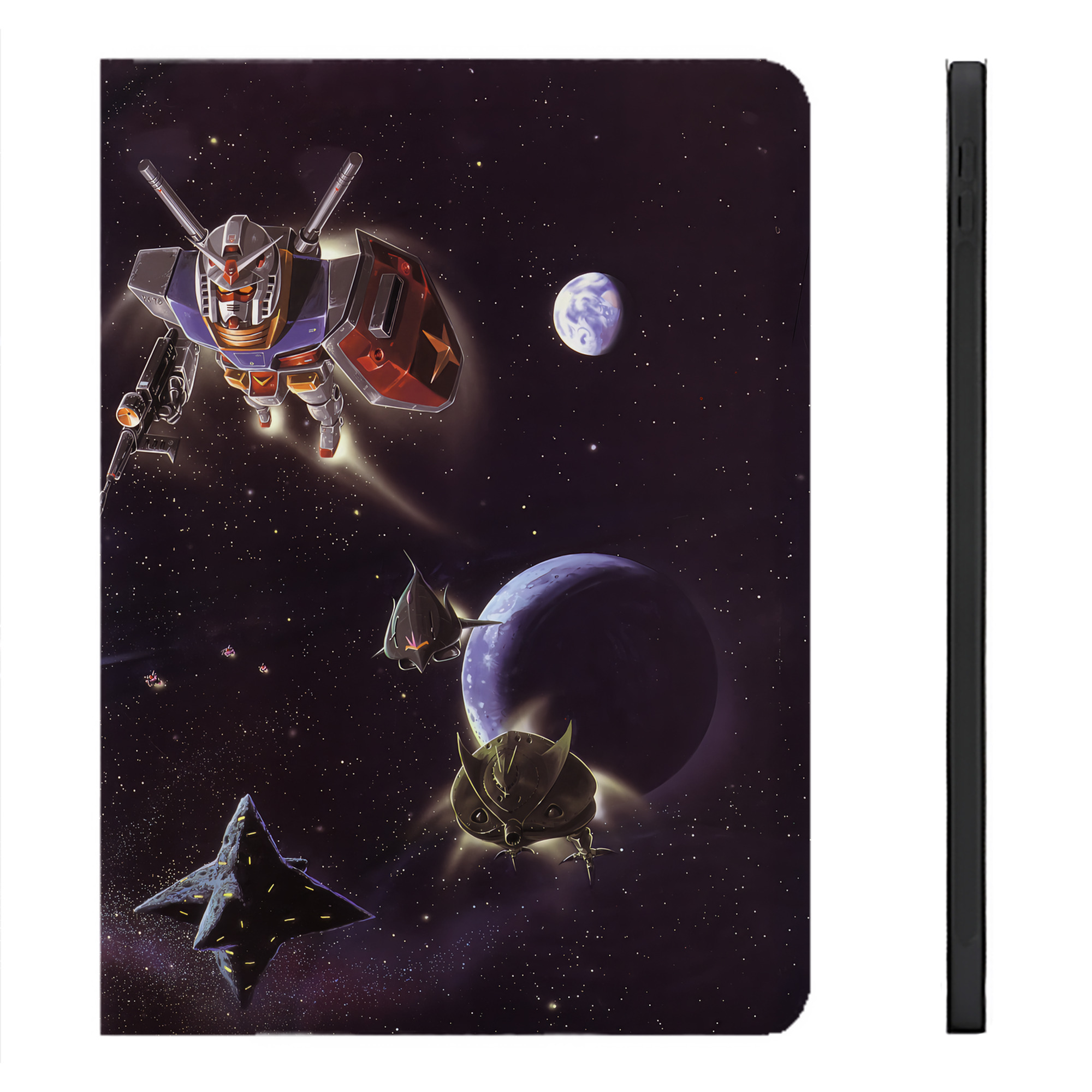 （画像用） 機動戦士ガンダム Mobile Suit Gundam IPadケース ペンホルダー付き ブックスタイルデザイン